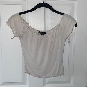 White Ruffled Crop Top